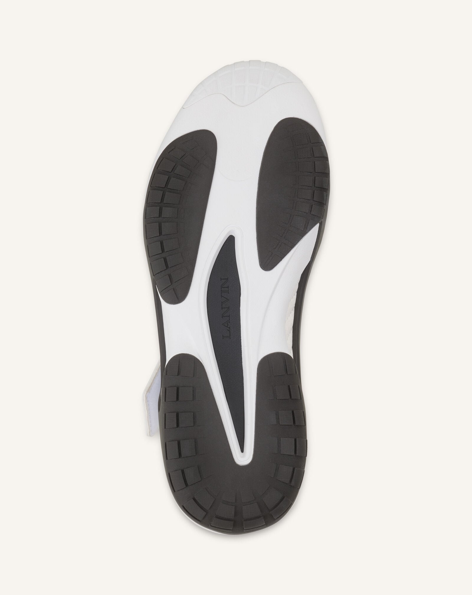 Lanvin SNEAKER LNV1 EN SUEDE TRICOTE Blanc/Noir FUSKDK0IKNSUE26