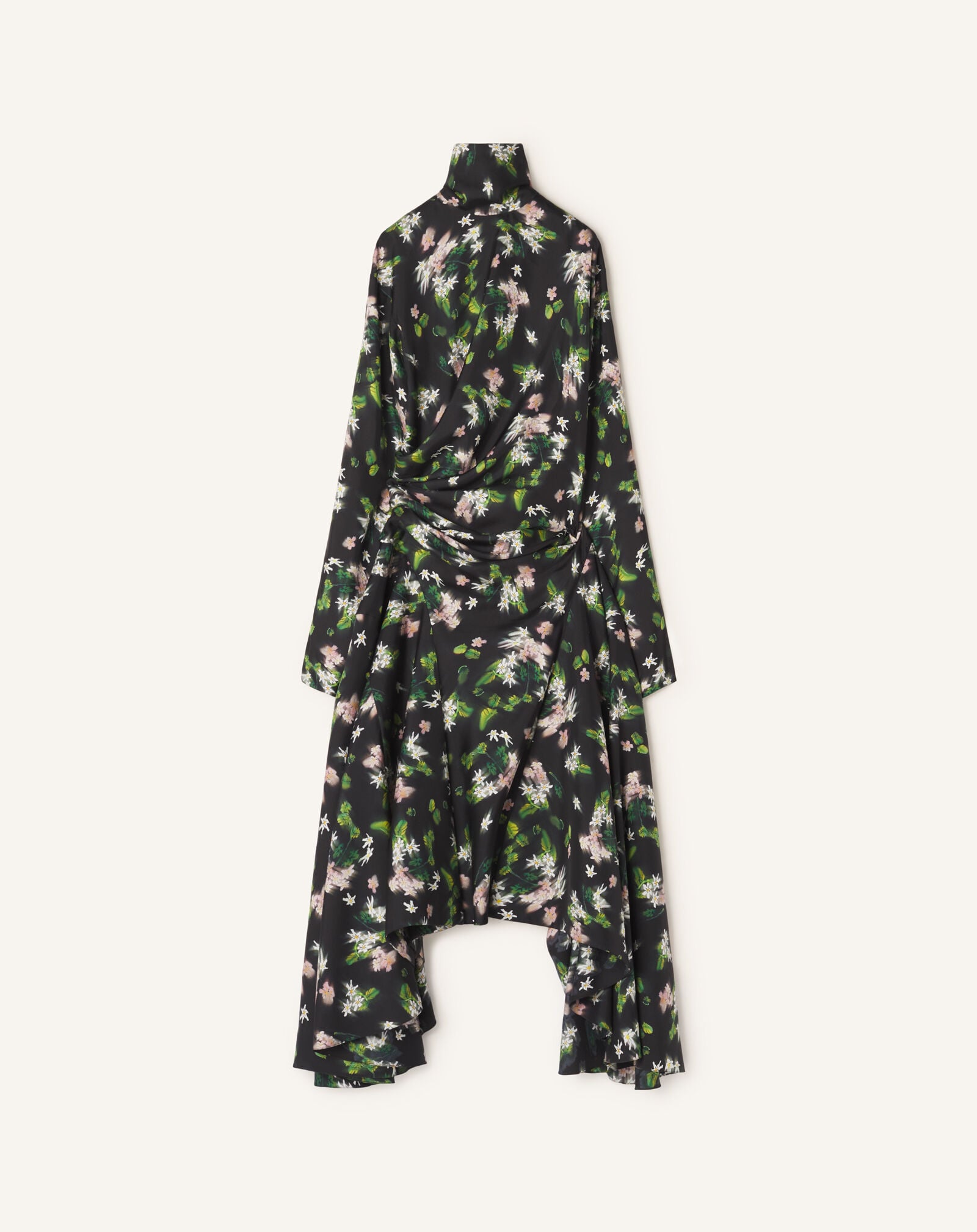 PRINTED DRAPED MIDI DRESS Lanvin PRINTED DRAPED MIDI DRESS Black/Green RWDR00776503H26