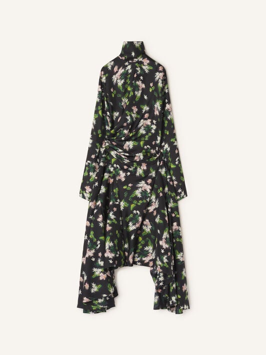 PRINTED DRAPED MIDI DRESS Lanvin PRINTED DRAPED MIDI DRESS Black/Green RWDR00776503H26
