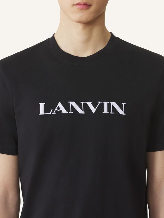 CAMISETA LANVIN DE ALGODÓN BORDADO Lanvin CAMISETA LANVIN DE ALGODÓN BORDADO Negro RMTS0012J300H25