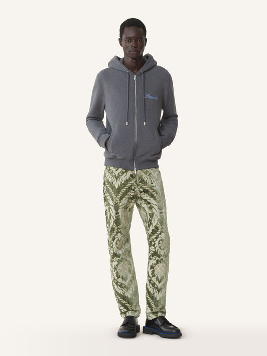 FELPA CON CAPPUCCIO E ZIP LANVIN RIBBON IN COTONE E CASHMERE Lanvin FELPA CON CAPPUCCIO E ZIP LANVIN RIBBON IN COTONE E CASHMERE Antracite RMHO0007F013A26