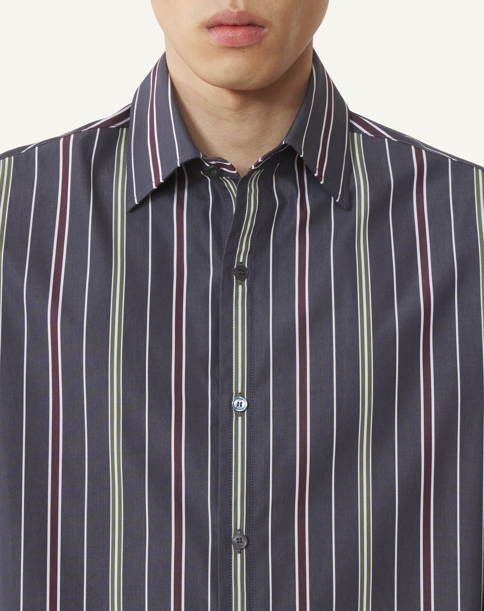 STRIPED SHIRT Lanvin STRIPED SHIRT Charcoal/Sauge RMSI01076396A26