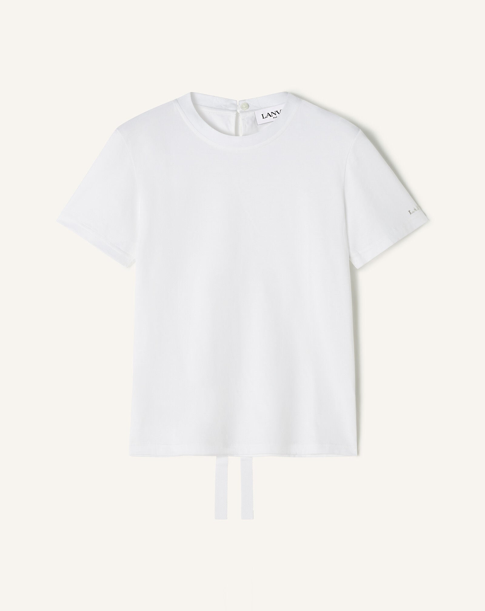 T-SHIRT DÉTAIL GROS GRAIN EN COTON Lanvin T-SHIRT DÉTAIL GROS GRAIN EN COTON Blanc Optique RWTS0024J040H25