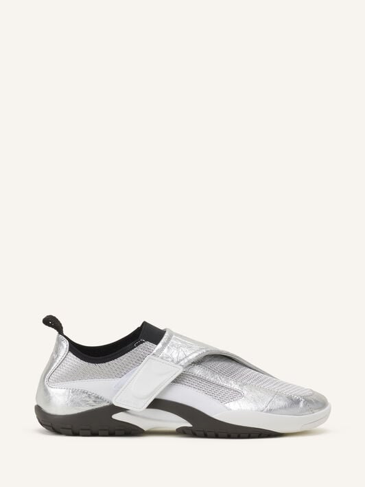 SNEAKER LNV1 EN CUIR METALLISE FROISSE Lanvin SNEAKER LNV1 EN CUIR METALLISE FROISSE Noir/Argent FUSKDK0IKNMCE26