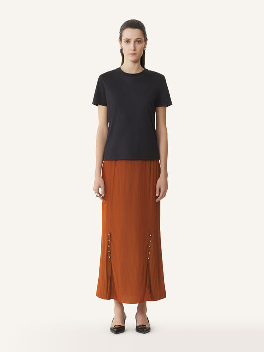 COTTON T-SHIRT WITH RIBBON DETAIL Lanvin COTTON T-SHIRT WITH RIBBON DETAIL Black RWTS0024J040H25
