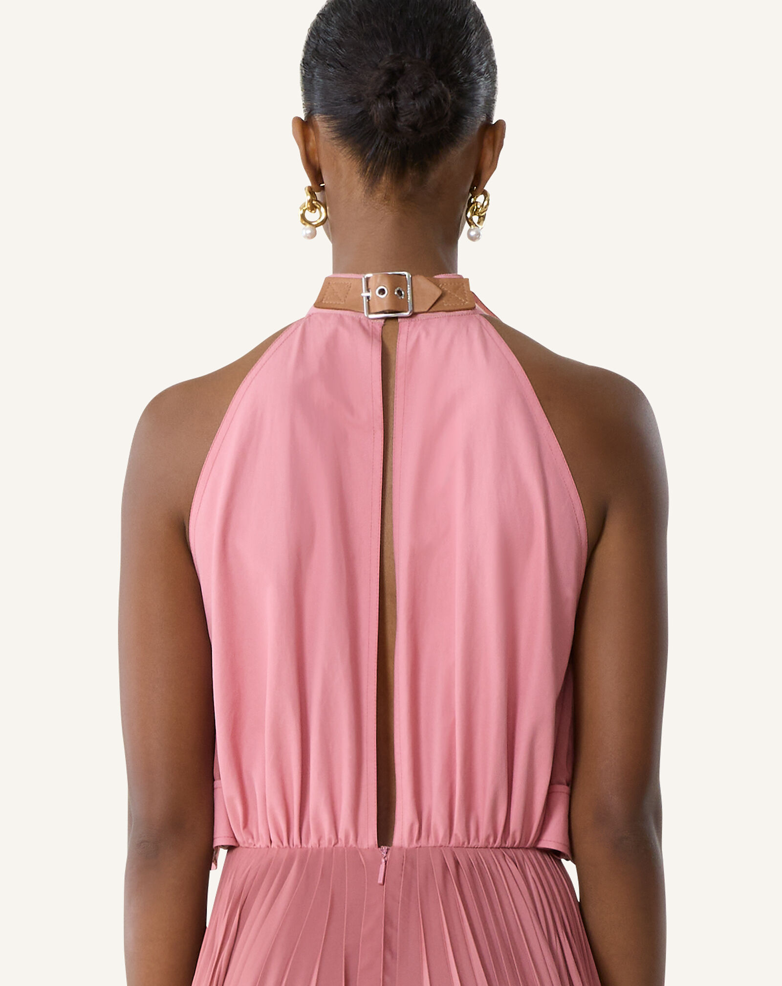 ROBE PLISSÉE EN CHARMEUSE ET COTON Lanvin ROBE PLISSÉE EN CHARMEUSE ET COTON Vieux rose RWDR00274778P26