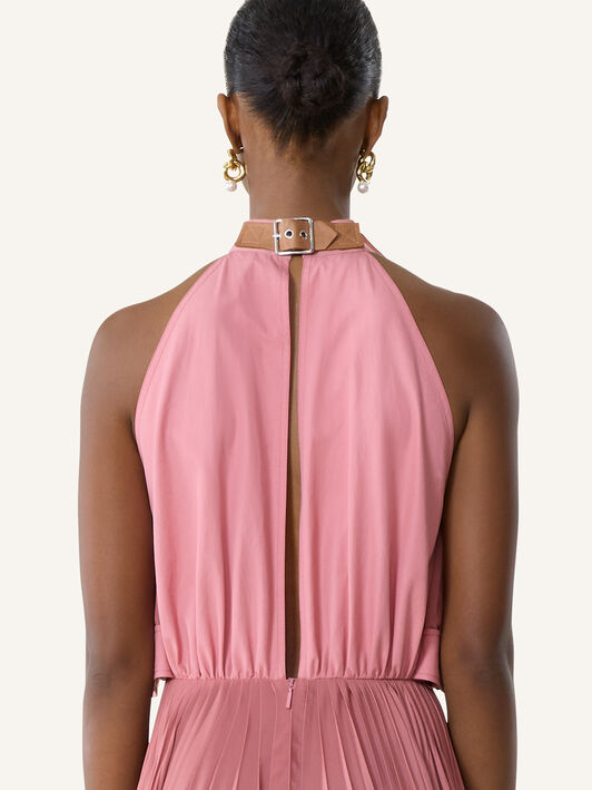 ROBE PLISSÉE EN CHARMEUSE ET COTON Lanvin ROBE PLISSÉE EN CHARMEUSE ET COTON Vieux rose RWDR00274778P26