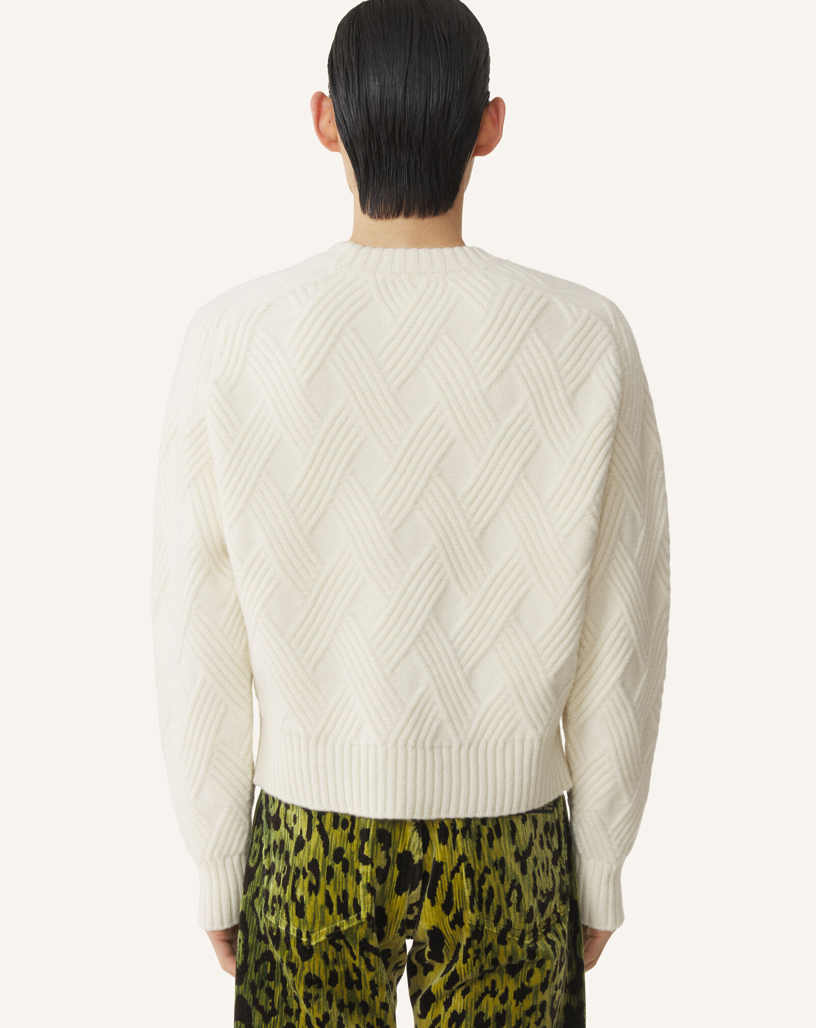 PULLOVER AUS GEZOPFTER WOLLE Lanvin PULLOVER AUS GEZOPFTER WOLLE Wolkengrau RMPO0009K066A26