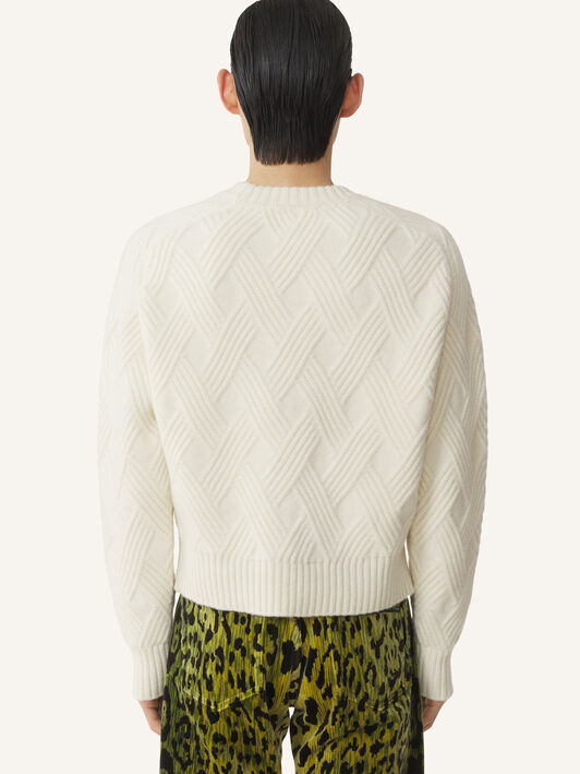 PULLOVER AUS GEZOPFTER WOLLE Lanvin PULLOVER AUS GEZOPFTER WOLLE Wolkengrau RMPO0009K066A26
