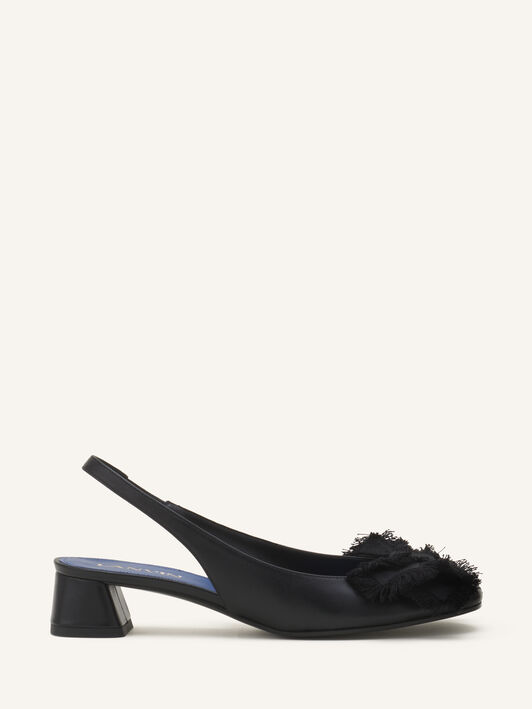 Lanvin BALLERINE SLINGBACK À TALON EN CUIR Noir FWPUMP1DNAPAA26