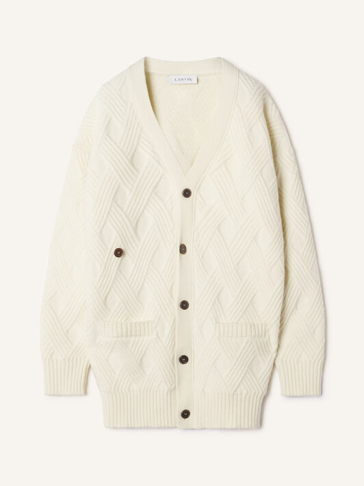 WEITER CARDIGAN AUS GEZOPFTER WOLLE Lanvin WEITER CARDIGAN AUS GEZOPFTER WOLLE Wolkengrau RMCA0004K066A26