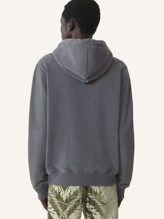 FELPA CON CAPPUCCIO E ZIP LANVIN RIBBON IN COTONE E CASHMERE Lanvin FELPA CON CAPPUCCIO E ZIP LANVIN RIBBON IN COTONE E CASHMERE Antracite RMHO0007F013A26