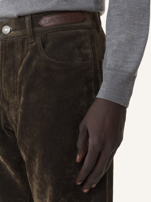 STRAIGHT-FIT DENIM TROUSERS Lanvin STRAIGHT-FIT DENIM TROUSERS Khaki RMTR03266453A26