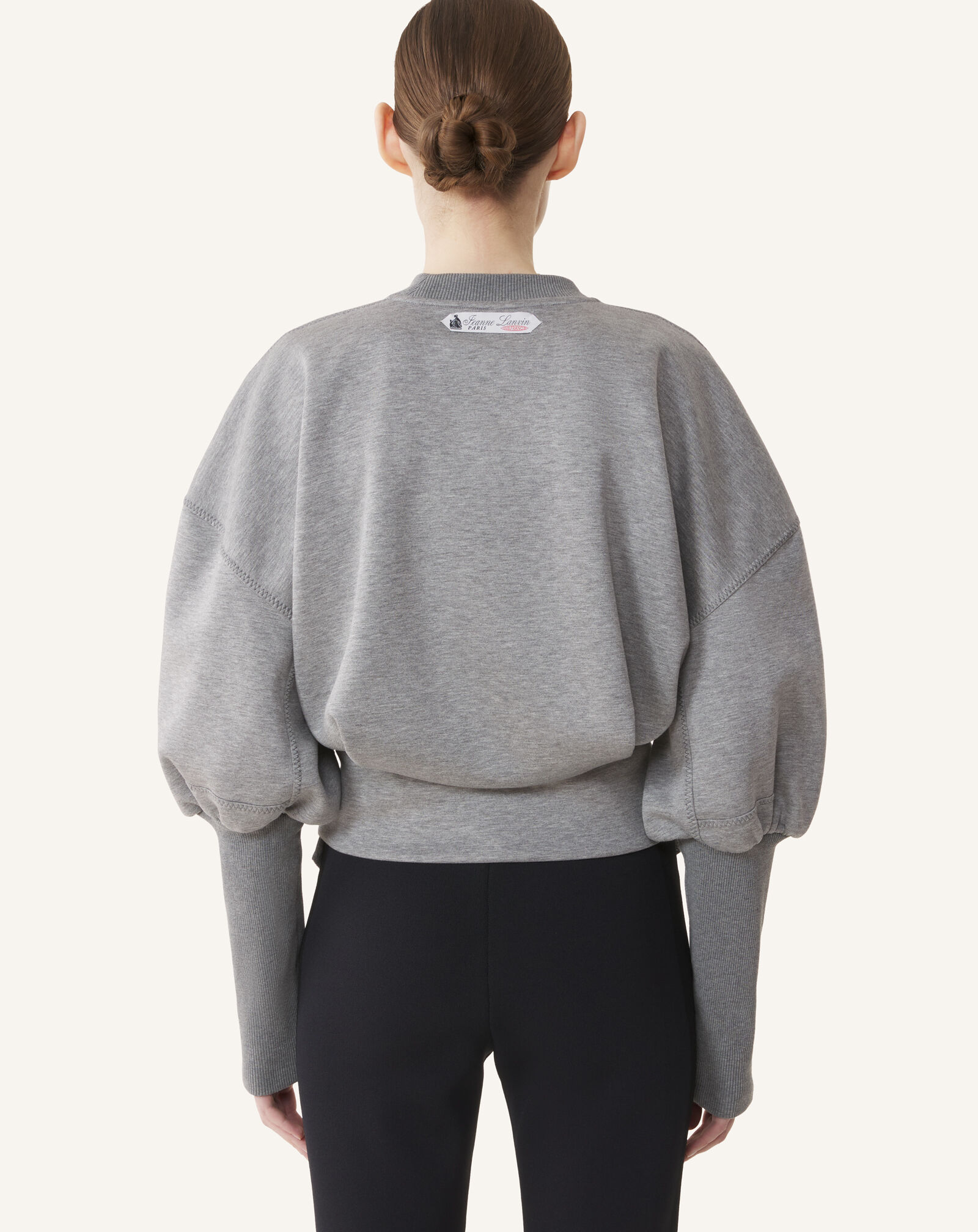 SWEAT CEINTURÉ EN JERSEY DOUBLE FACE Lanvin SWEAT CEINTURÉ EN JERSEY DOUBLE FACE Gris clair/Noir RWSS0007J056A26