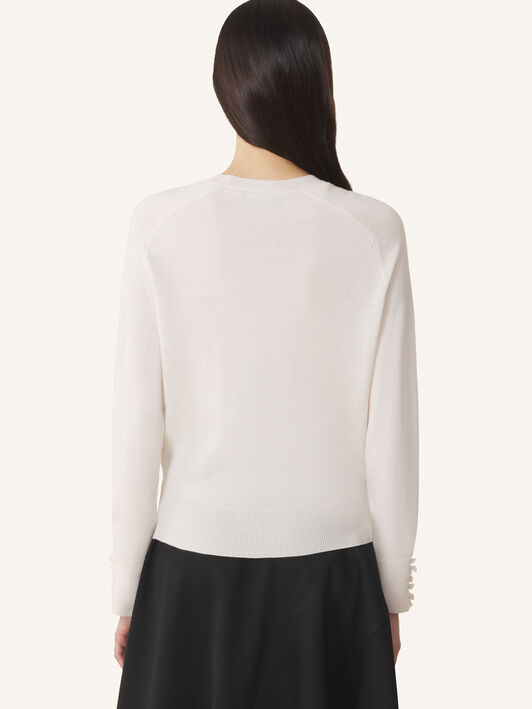 Lanvin PIERCING DETAIL SHORT JUMPER Vanille RWPO0064K129H26