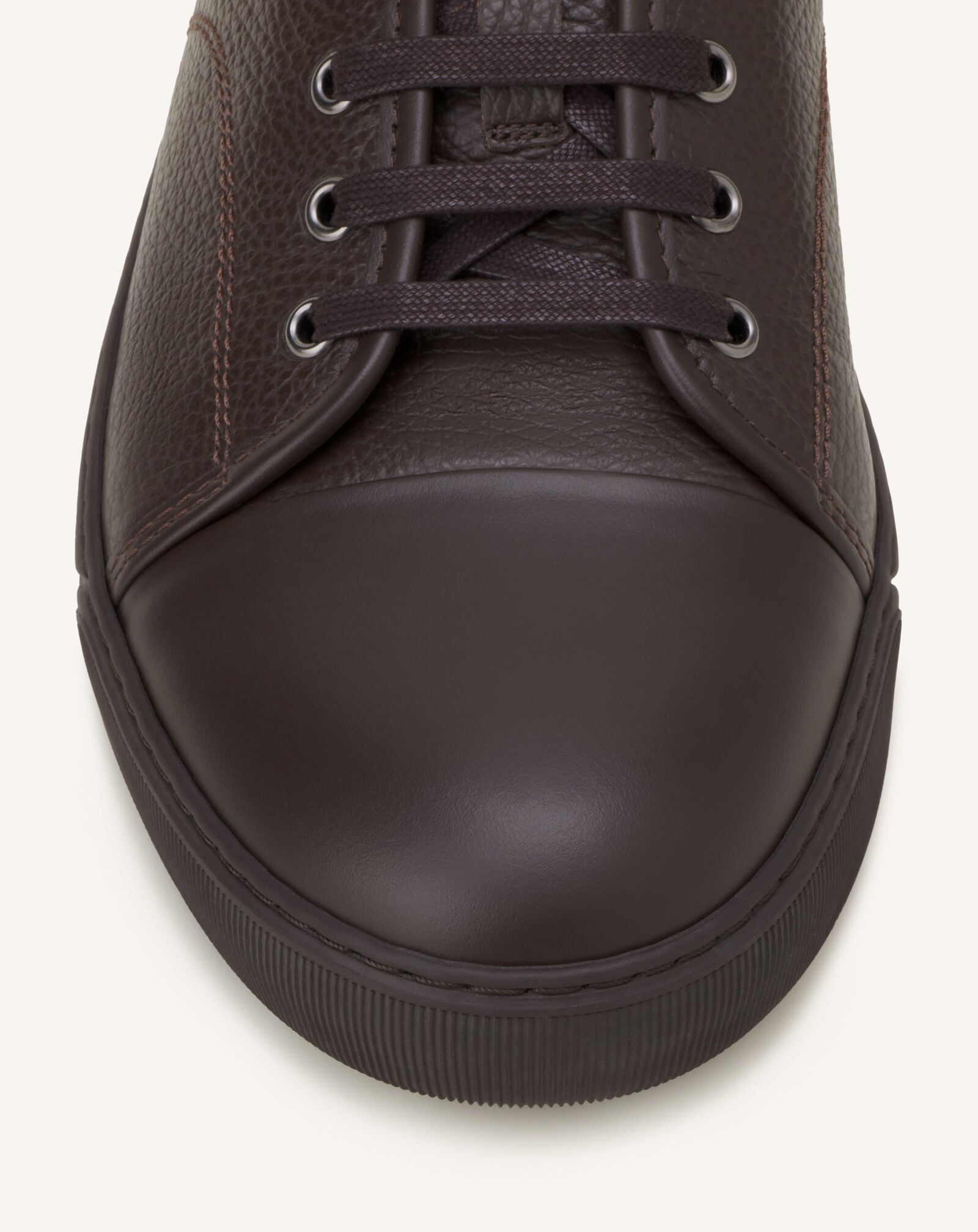 Lanvin SNEAKERS DBB1 EN CUIR NAPPA ET CUIR GRAINÉ Chocolat FMSKDBB1GNLEA26