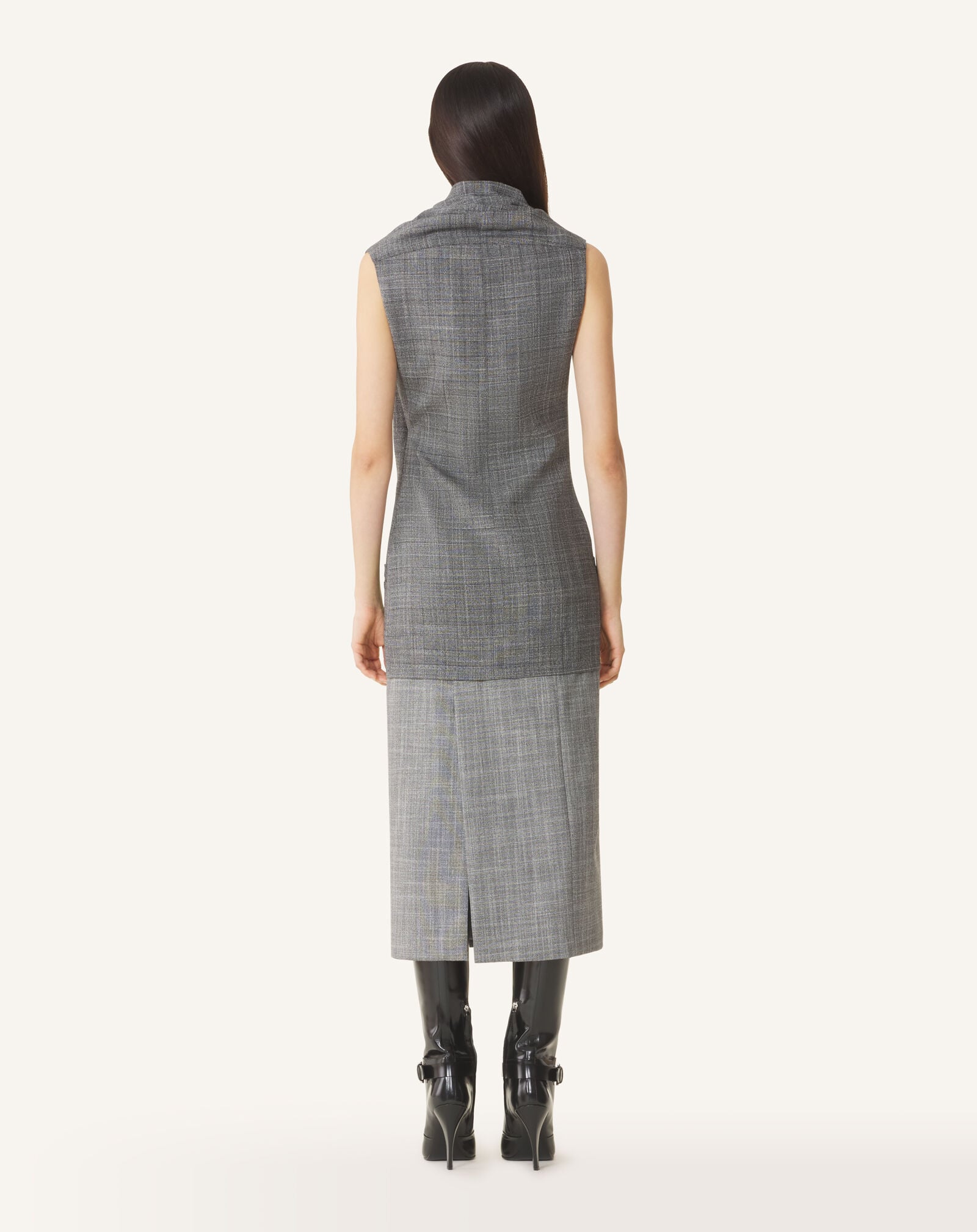 SLEEVELESS TAILORED DRESS Lanvin SLEEVELESS TAILORED DRESS Black/White RWDR00646463H26