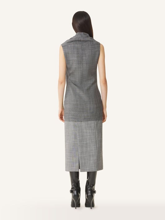 SLEEVELESS TAILORED DRESS Lanvin SLEEVELESS TAILORED DRESS Black/White RWDR00646463H26