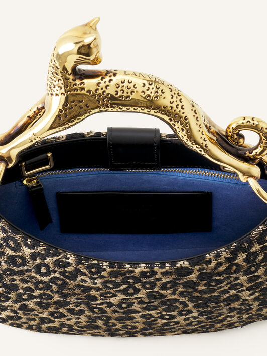 SAC HOBO CAT EN RAPHIA IMPRIMÉ LÉOPARD Lanvin SAC HOBO CAT EN RAPHIA IMPRIMÉ LÉOPARD Beige/Noir LWBGSHC1RALEP26
