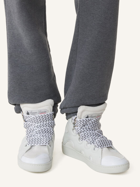 Lanvin SNEAKERS CURB HIGH TOP EN KNIT Blanc FUSKDK0KKNNAA26