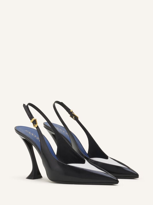 SLINGBACK SERENADE EN CUIR Lanvin SLINGBACK SERENADE EN CUIR Noir/Blanc FWPUMP17SZNAA26
