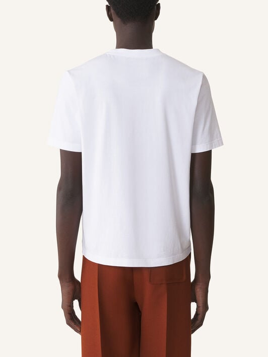 CAMISETA LANVIN DE ALGODÓN BORDADO Lanvin CAMISETA LANVIN DE ALGODÓN BORDADO Blanco óptico RMTS0012J300H25