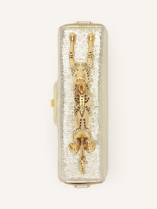 PENCIL CAT NANO BAG IN CRACKLED METALLIC LEATHER Lanvin PENCIL CAT NANO BAG IN CRACKLED METALLIC LEATHER Gold LWBGBR04MCCAA26
