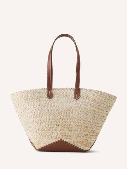 PANIER CATCH BY LANVIN MOYEN MODÈLE Lanvin PANIER CATCH BY LANVIN MOYEN MODÈLE Écru/Cognac LWBGLPAMMACAP26
