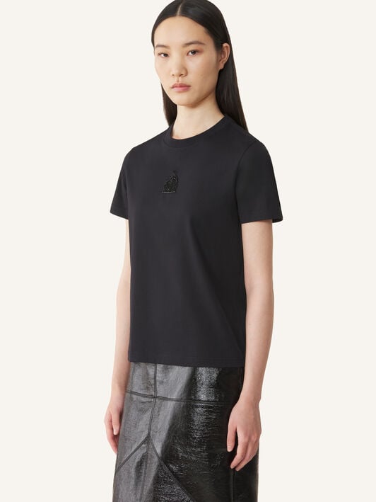 EMBROIDERED "M&D" LOGO T-SHIRT Lanvin EMBROIDERED "M&D" LOGO T-SHIRT Black RWTS0030J040A26