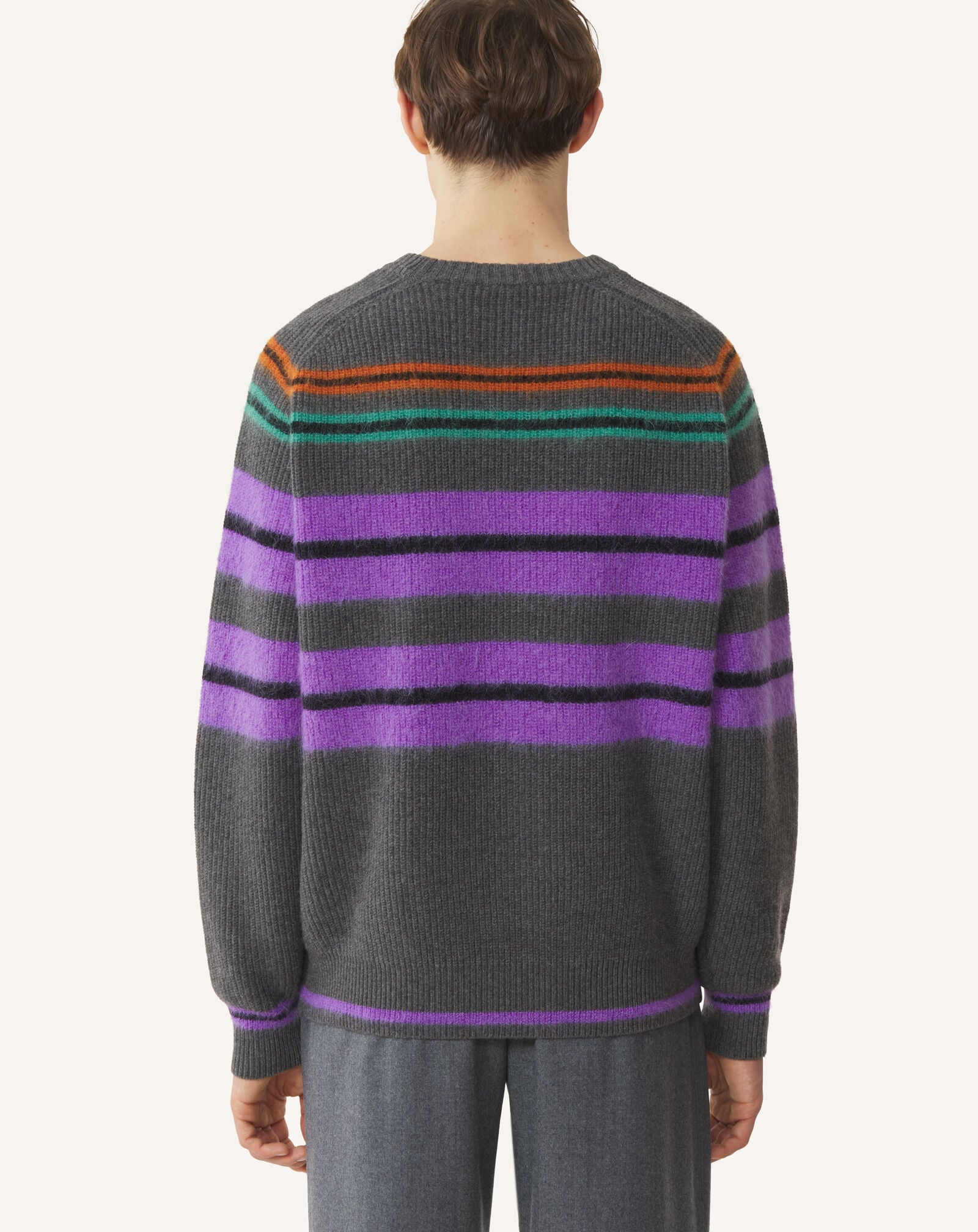 TEXTURED CREW NECK SWEATER Lanvin TEXTURED CREW NECK SWEATER Charcoal RMPO0021K128A26