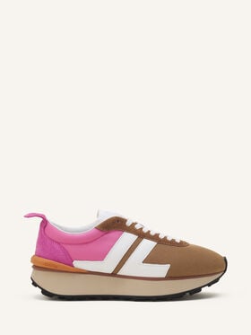 Lanvin SNEAKERS BUMPR IN NYLON E MESH Rosso/Lilla FUSKBMP1NYMEA26