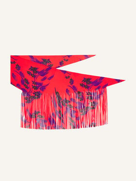 Lanvin FOULARD À FRANGES SHADOW DAISY Rouge AWSAPSC91LHDH26