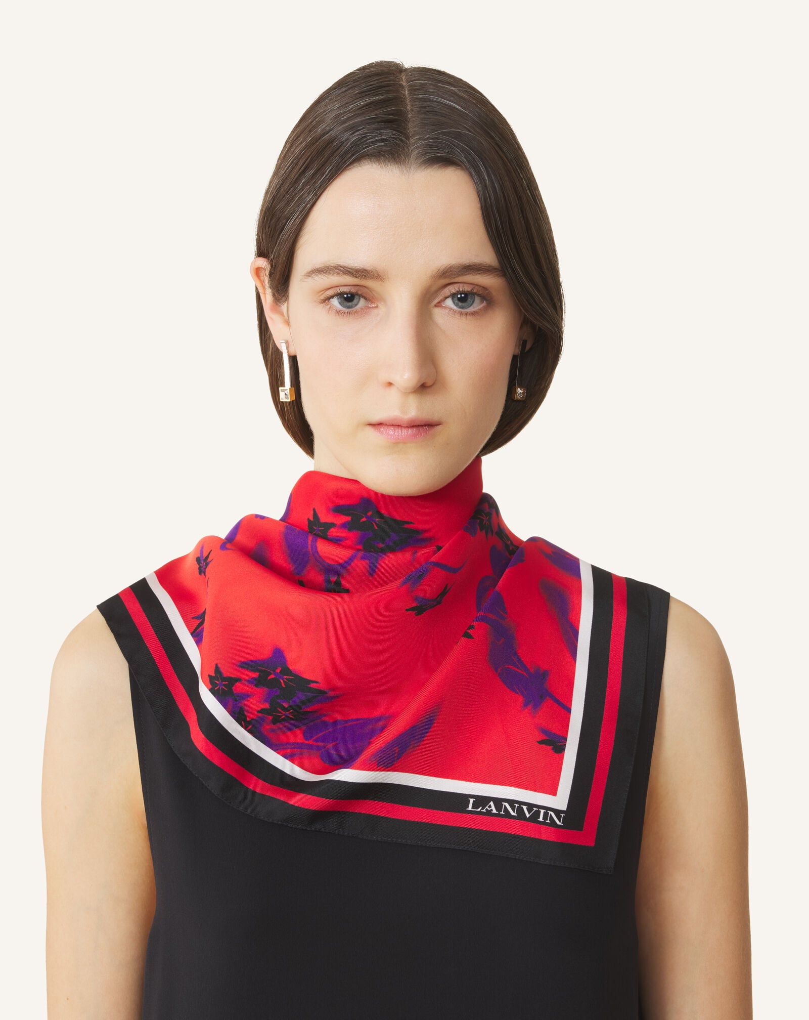 90X90 SQUARE PRINTS SHADOW DAISY Lanvin 90X90 SQUARE PRINTS SHADOW DAISY Red AWSAPSC21SHDH26