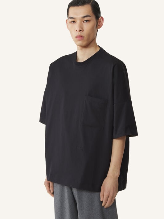 CAMISETA REVERSIBLE ESTAMPADA DE ALGODÓN Y TAFETÁN Lanvin CAMISETA REVERSIBLE ESTAMPADA DE ALGODÓN Y TAFETÁN Negro RMTS0068J040A26