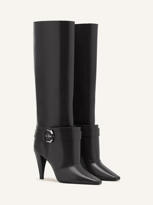 Lanvin KNEE BOOT POINTED TOE HIGH HEEL 90MM Black FWBOMF07SPAZH26