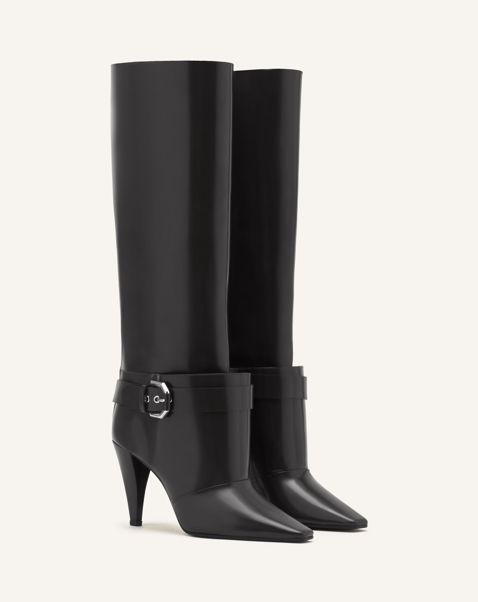 Lanvin KNEE BOOT POINTED TOE HIGH HEEL 90MM Black FWBOMF07SPAZH26