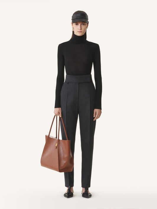 ROLLKRAGENPULLOVER AUS MERINOWOLLE UND SEIDE Lanvin ROLLKRAGENPULLOVER AUS MERINOWOLLE UND SEIDE Schwarz RWPO0023K069H25