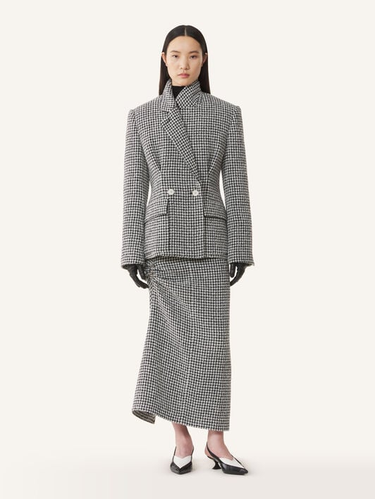 FITTED TWEED JACKET Lanvin FITTED TWEED JACKET Black/White RWJA01176386A26