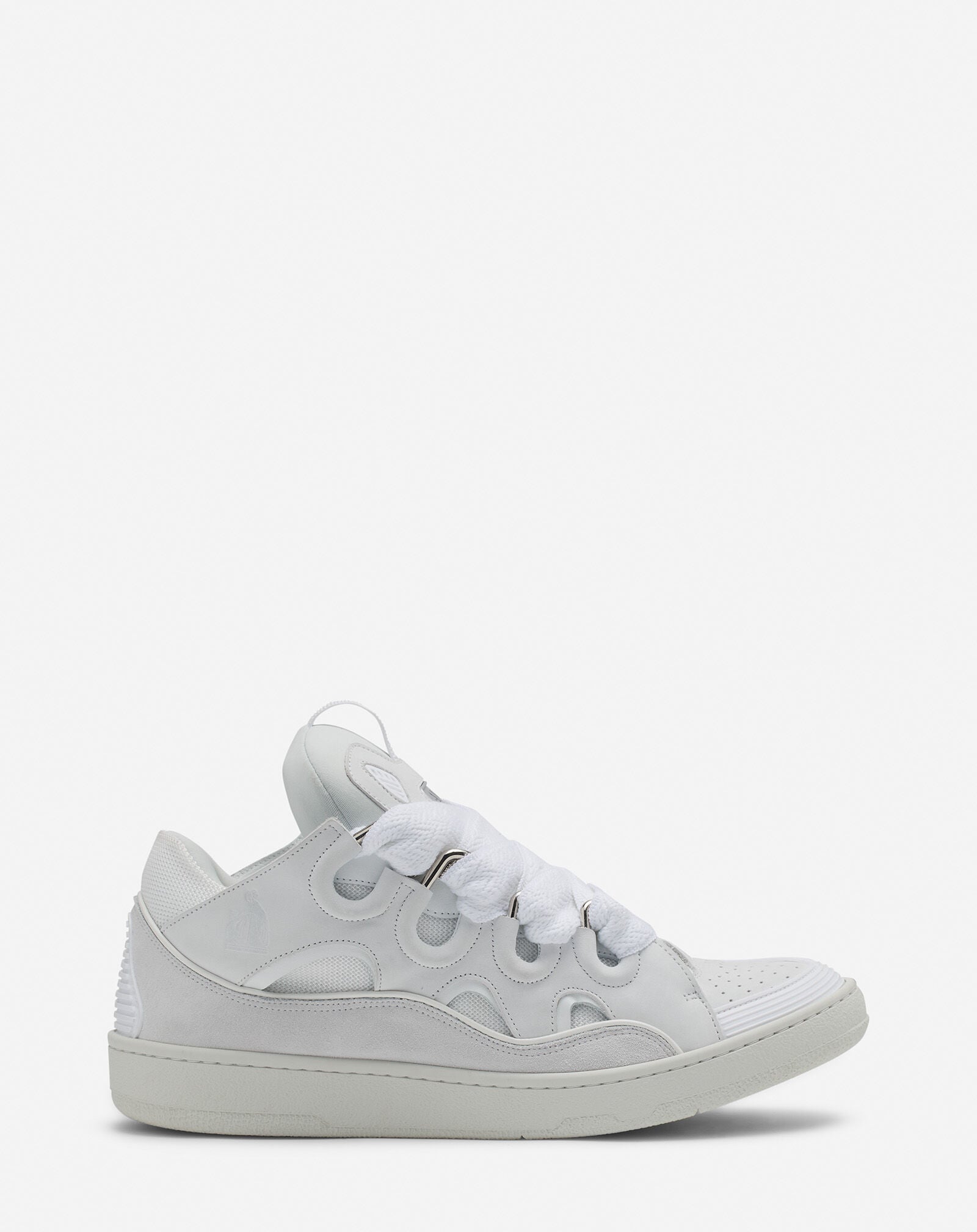 CURB SNEAKERS IN LEATHER in White | Lanvin®