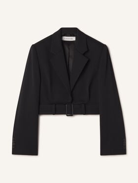 Lanvin VESTE COURTE CEINTURÉE EN LAINE Noir RWJA00194885A26