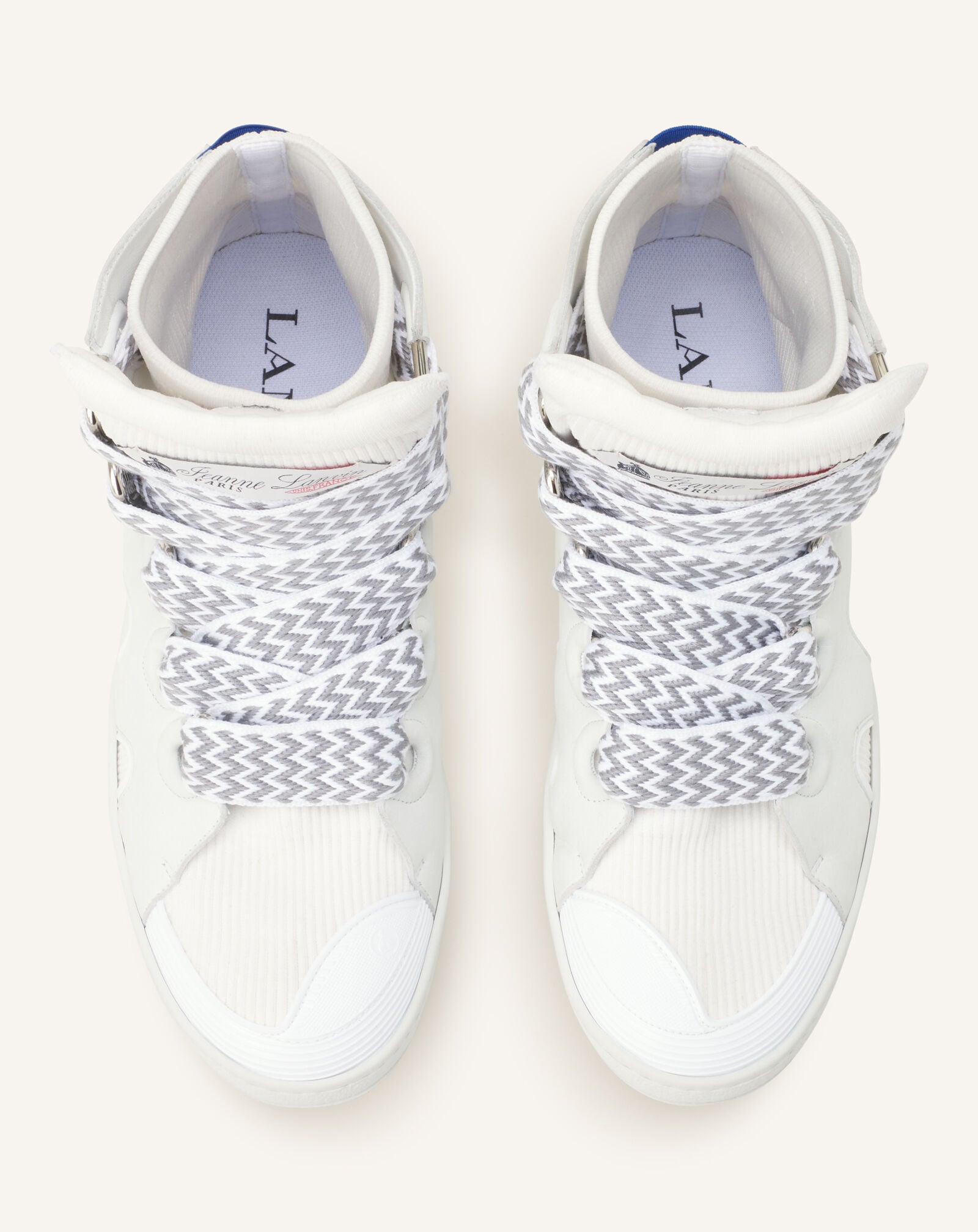 Lanvin SNEAKERS CURB HIGH TOP EN KNIT Blanc FUSKDK0KKNNAA26