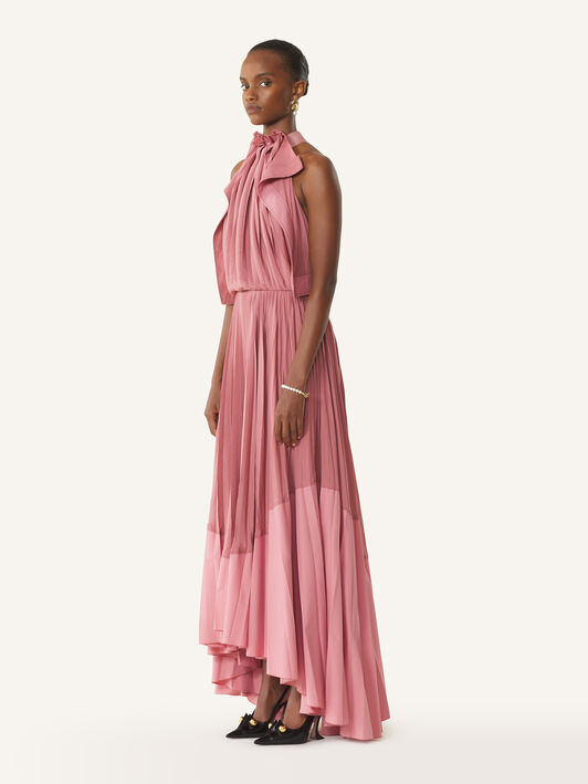 ROBE PLISSÉE EN CHARMEUSE ET COTON Lanvin ROBE PLISSÉE EN CHARMEUSE ET COTON Vieux rose RWDR00274778P26