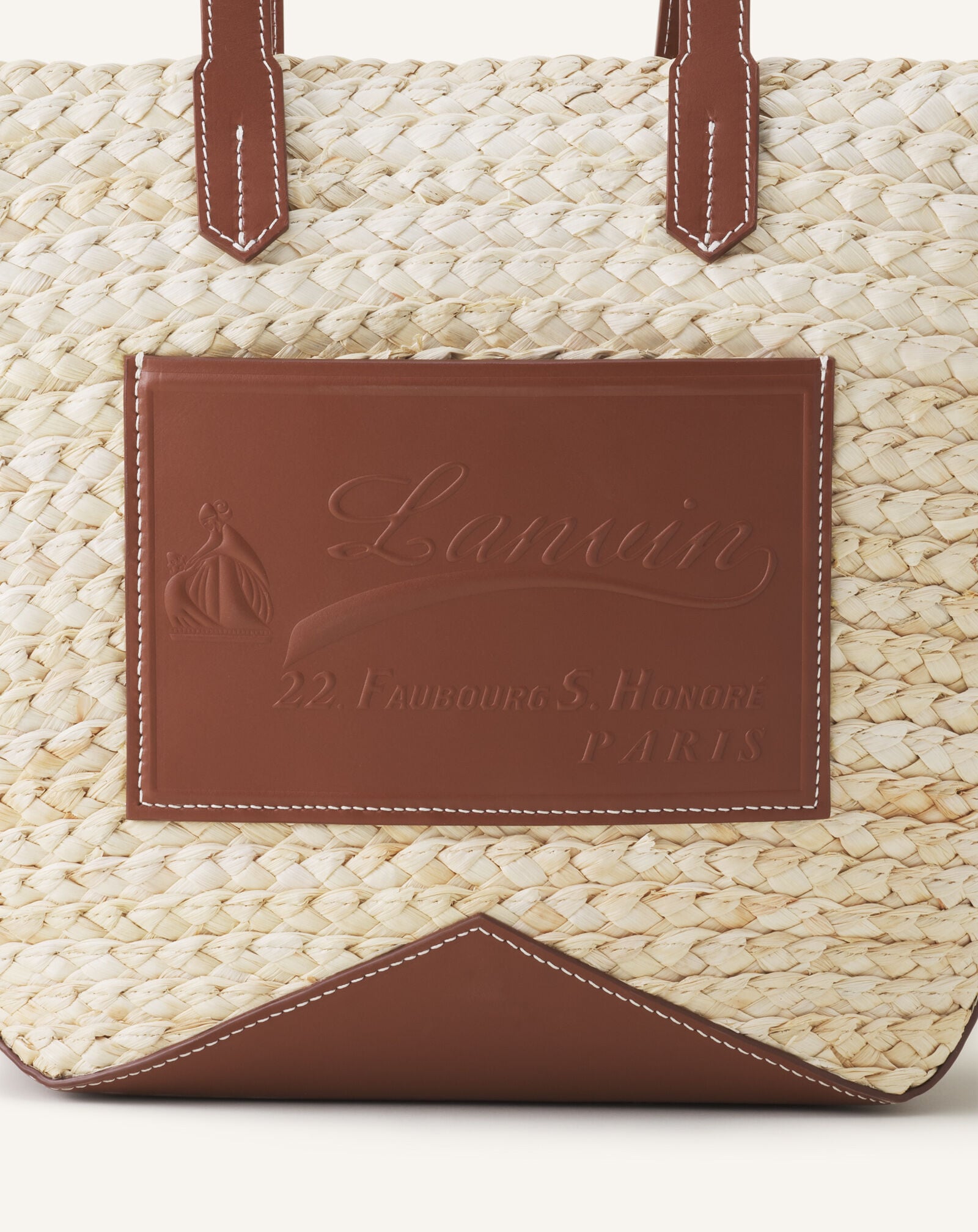 PANIER CATCH BY LANVIN MOYEN MODÈLE Lanvin PANIER CATCH BY LANVIN MOYEN MODÈLE Écru/Cognac LWBGLPAMMACAP26