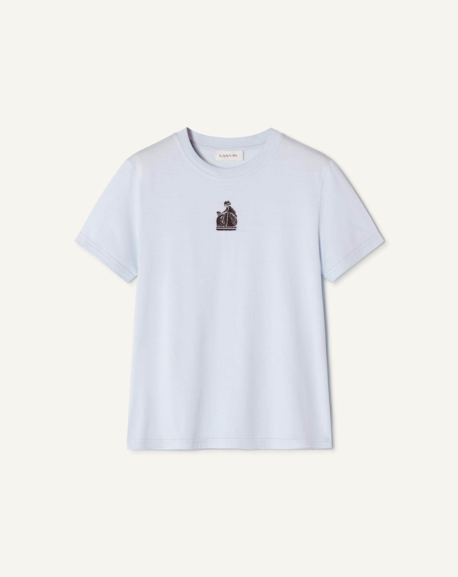 CAMISETA MOTHER AND CHILD DE PUNTO DE ALGODÓN BORDADO Lanvin CAMISETA MOTHER AND CHILD DE PUNTO DE ALGODÓN BORDADO Azul cielo RWTS0030J320E26