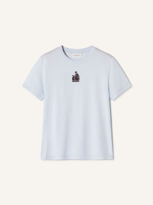 CAMISETA MOTHER AND CHILD DE PUNTO DE ALGODÓN BORDADO Lanvin CAMISETA MOTHER AND CHILD DE PUNTO DE ALGODÓN BORDADO Azul cielo RWTS0030J320E26
