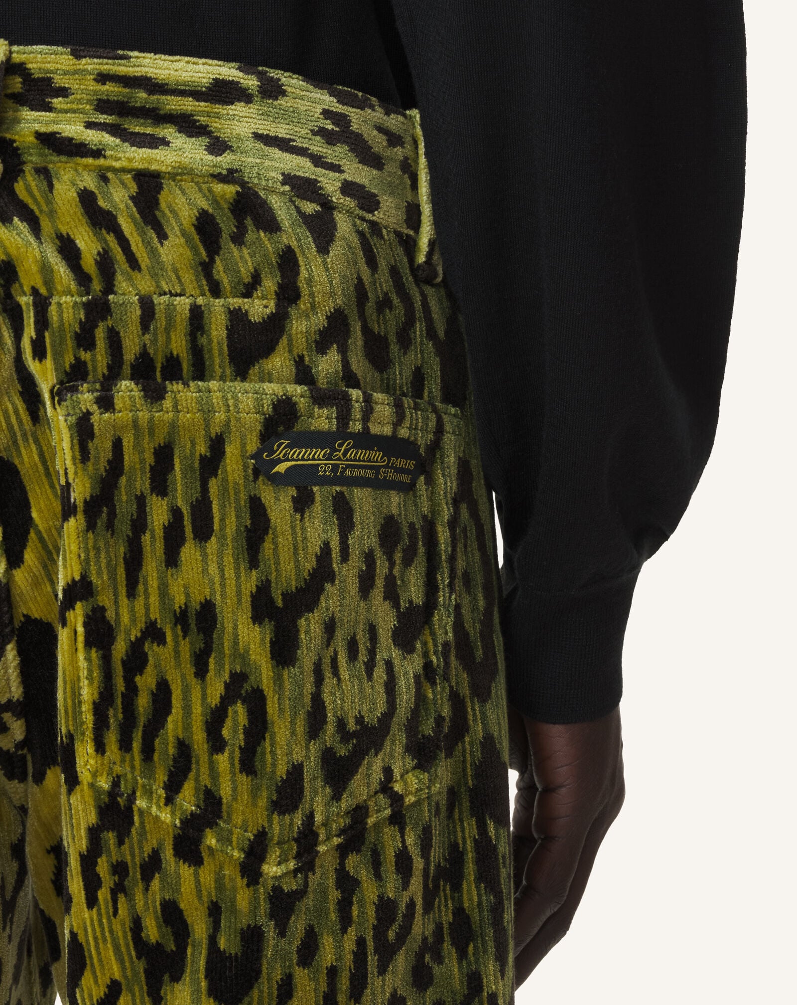 STRAIGHT-FIT VELVET DENIM TROUSERS Lanvin STRAIGHT-FIT VELVET DENIM TROUSERS Absinth Green RMTR03276478A26