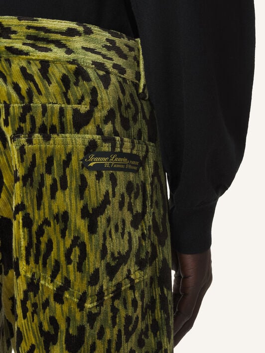 STRAIGHT-FIT VELVET DENIM TROUSERS Lanvin STRAIGHT-FIT VELVET DENIM TROUSERS Absinth Green RMTR03276478A26