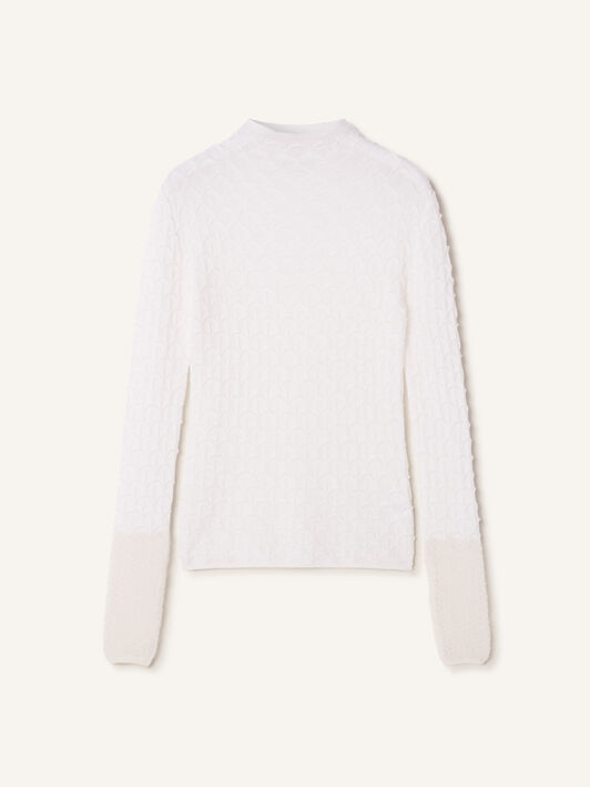 TOP DE CUELLO ALTO DE LANA Y MOHAIR Lanvin TOP DE CUELLO ALTO DE LANA Y MOHAIR Gris luna RWPO0005K123A26