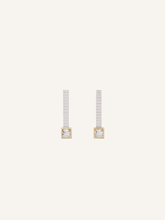 SHORT EARRINGS DIAMONDS LINE Lanvin SHORT EARRINGS DIAMONDS LINE Silver/Gold AWCJFBO7LGDLH26