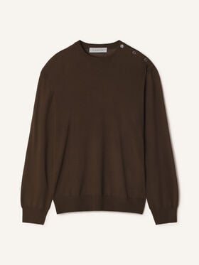 Lanvin PULL CLASSIQUE EN LAINE MÉRINOS Ebene RMPO0012K099A26